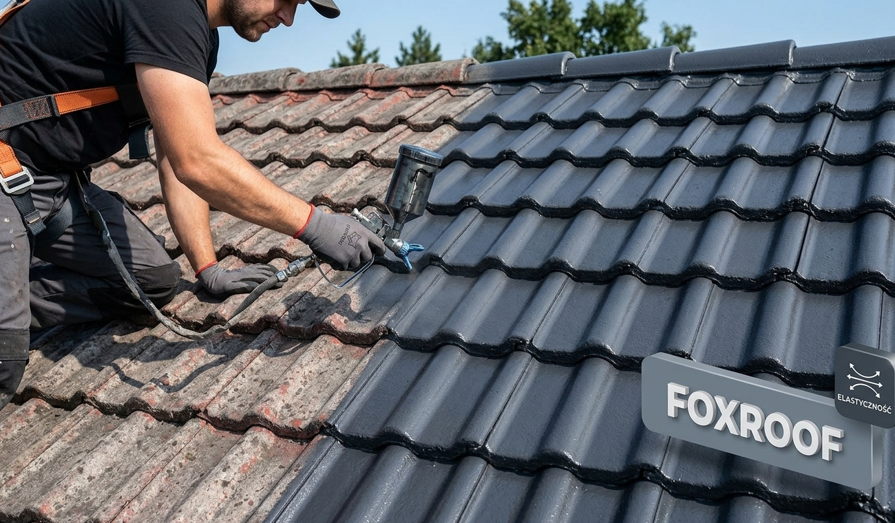 dach przed i po malowaniu